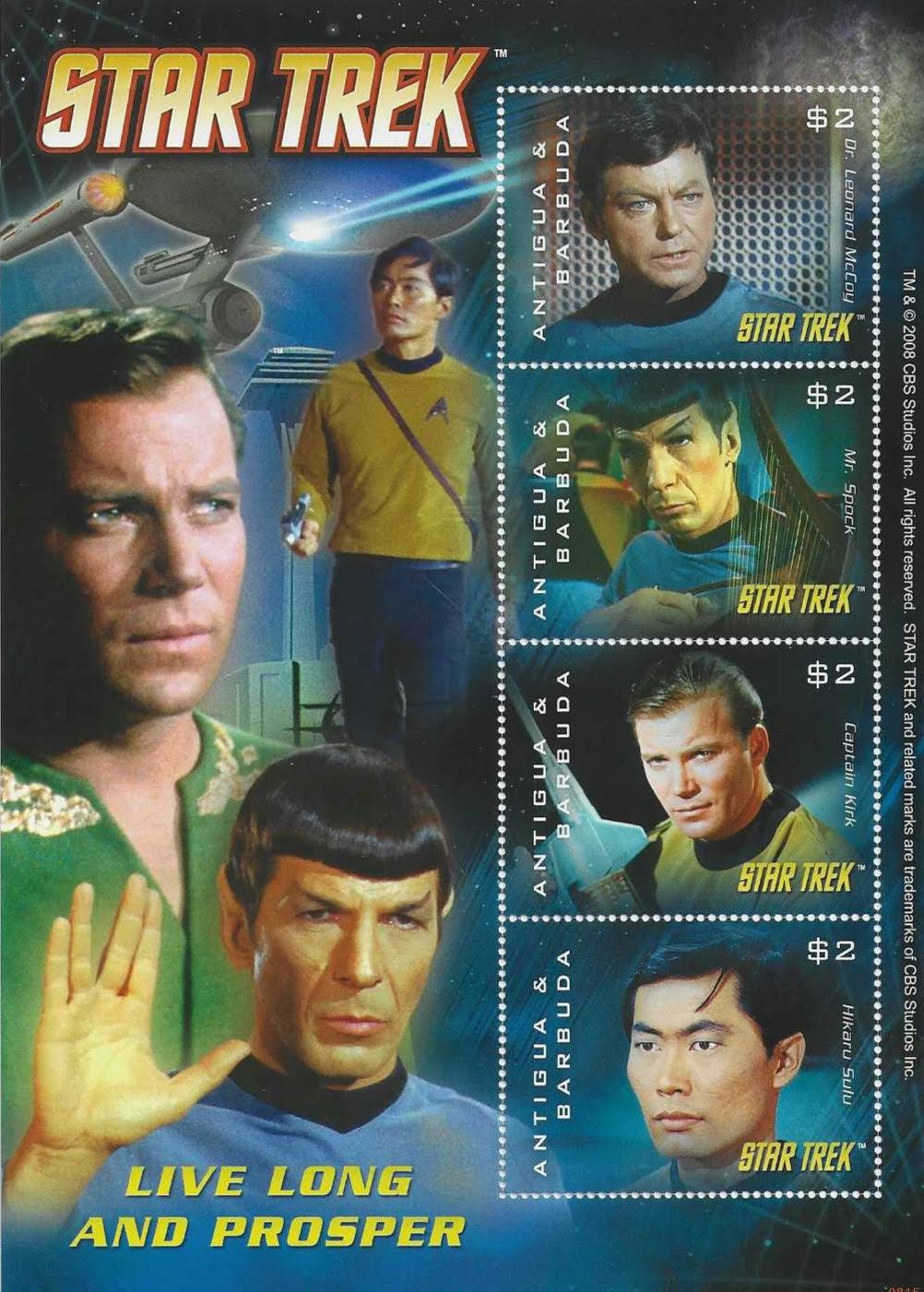 Star Trek stamps from Antigua and Barbuda