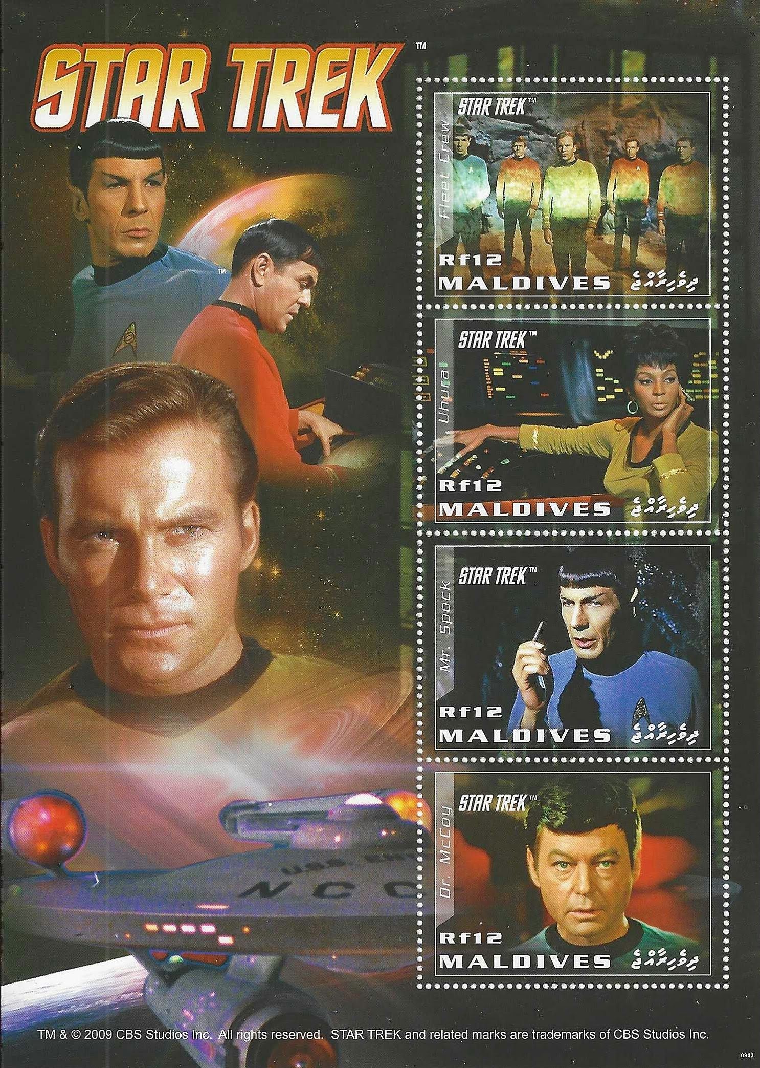 Star Trek stamps from Maldives