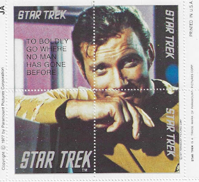 Star Trek stamps from USA featuring captain Kirk